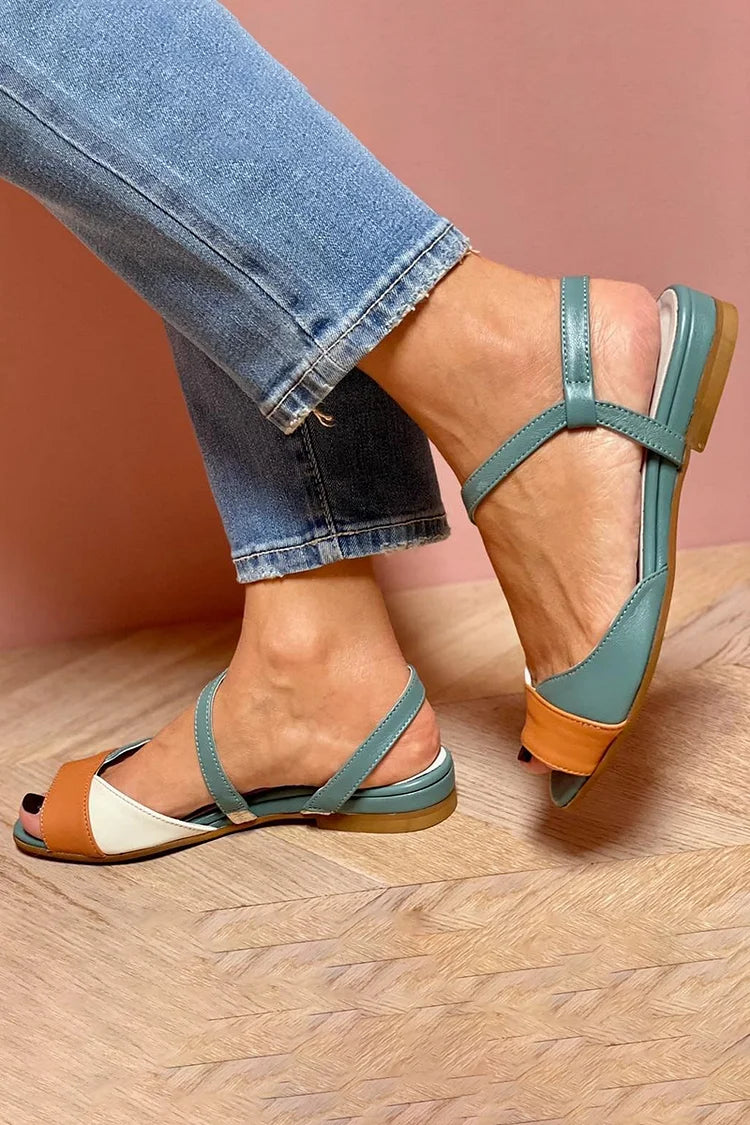 GENEVA | Elegant Tricolor Open-Toe Sandals for a Sophisticated Look