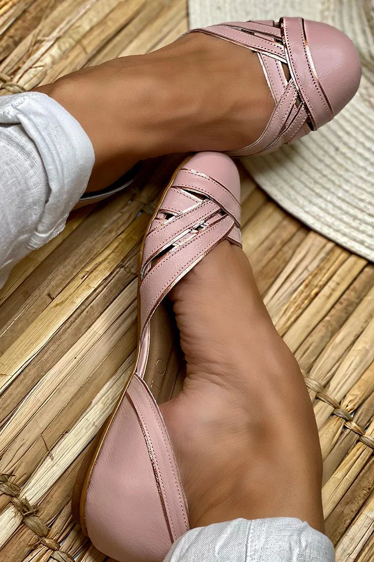 EMILIA | Elegant Braided Ballerinas with Side Opening