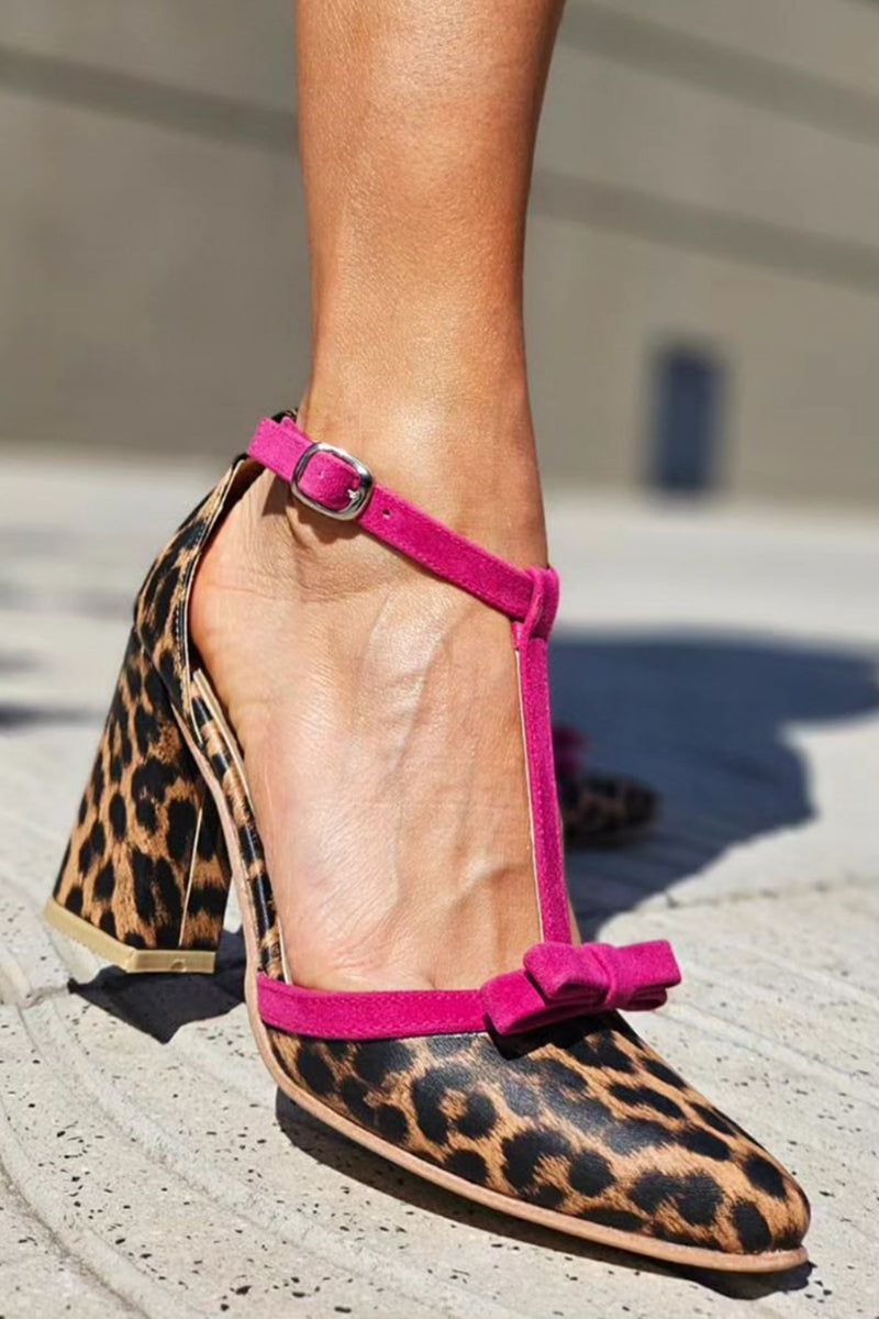 Beauu™ | Elegant Sandals with Green Leopard Print and Eye-Catching Color Details