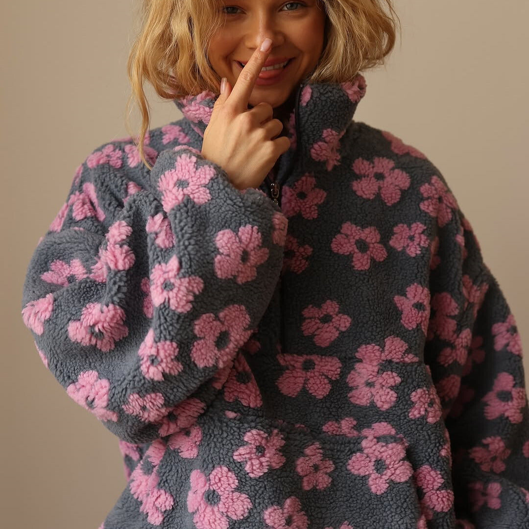 Amara™ | Floral Sherpa Sweater