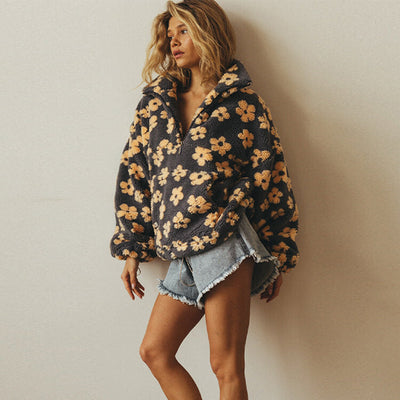 Amara™ | Floral Sherpa Sweater