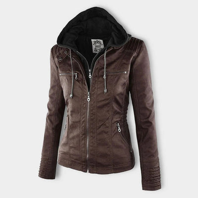 Sable™ Hooded Leather Jacket