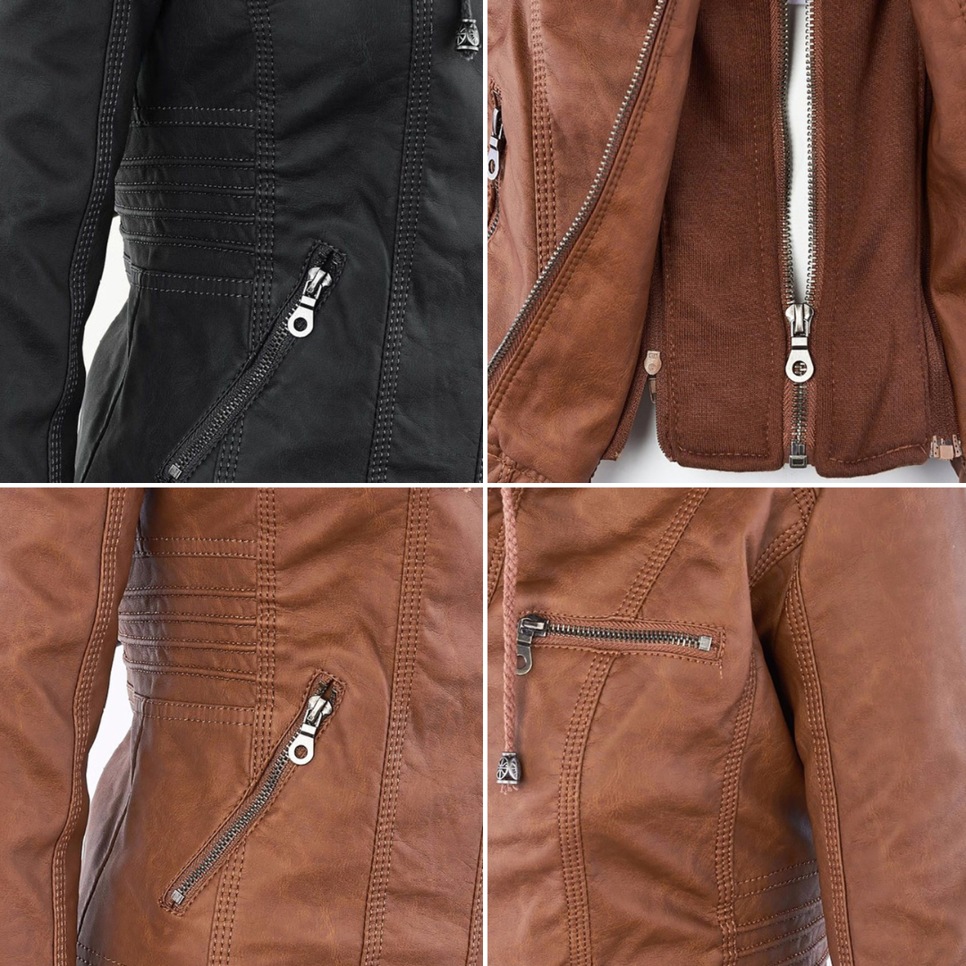 Sable™ Hooded Leather Jacket