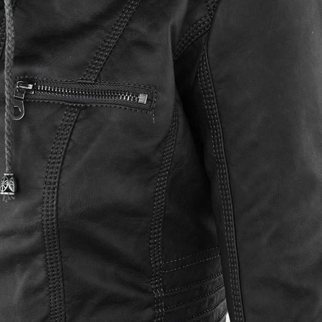 Sable™ Hooded Leather Jacket