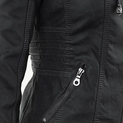 Sable™ Hooded Leather Jacket