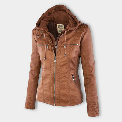 Sable™ Hooded Leather Jacket