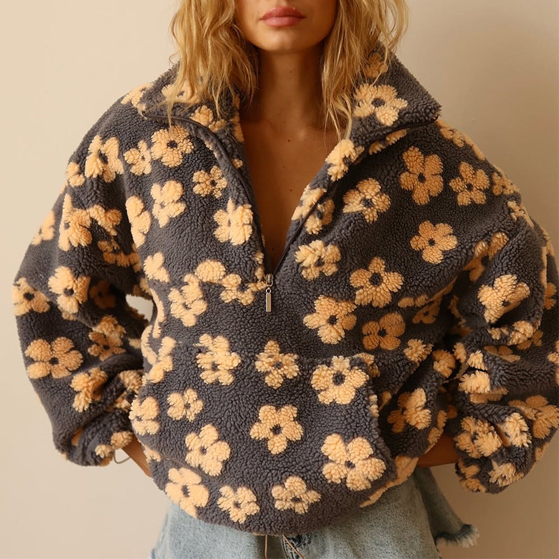 Amara™ | Floral Sherpa Sweater