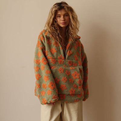 Amara™ | Floral Sherpa Sweater
