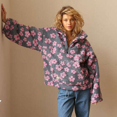 Amara™ | Floral Sherpa Sweater
