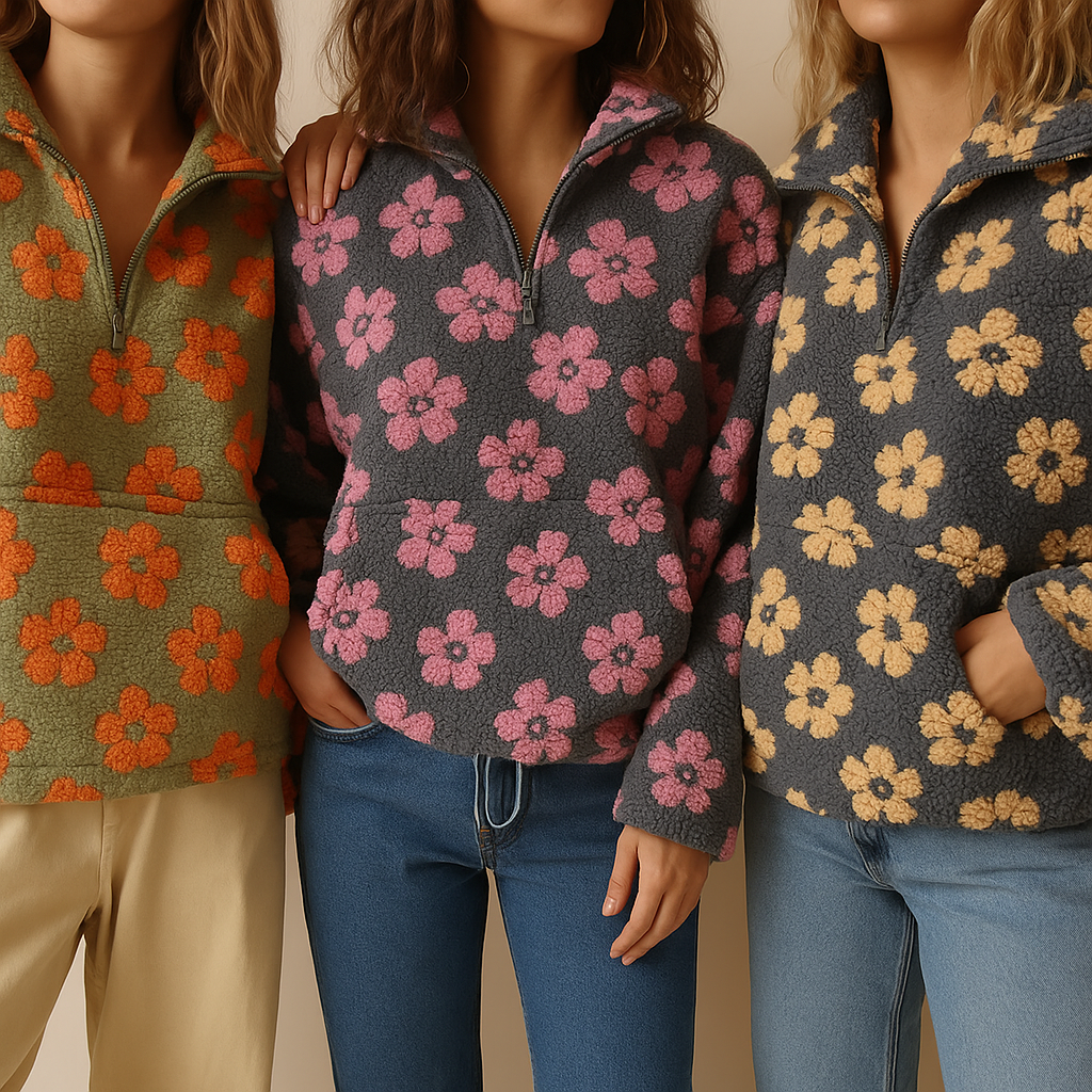 Amara™ | Floral Sherpa Sweater