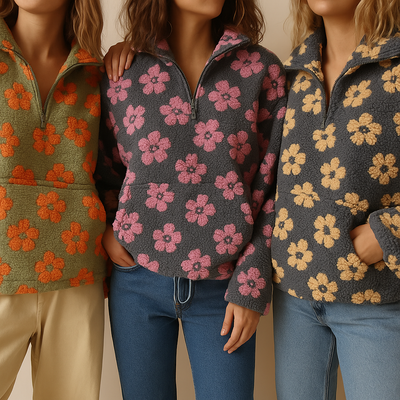 Amara™ | Floral Sherpa Sweater